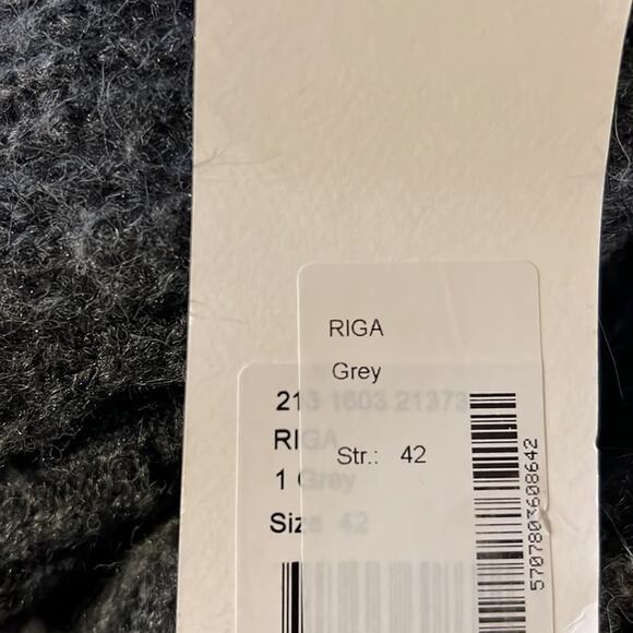 MUNTHE Riga Knit Long Loose Wool Ribbed Long Cardigan Size 10 NWT - Picture 8 of 11